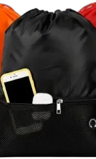 Sacochila de poliéster com bolso